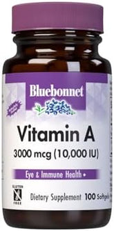 Bluebonnet Nutrition, Vitamin A, 3,000 mcg (10,000 IU), 100 Softgels